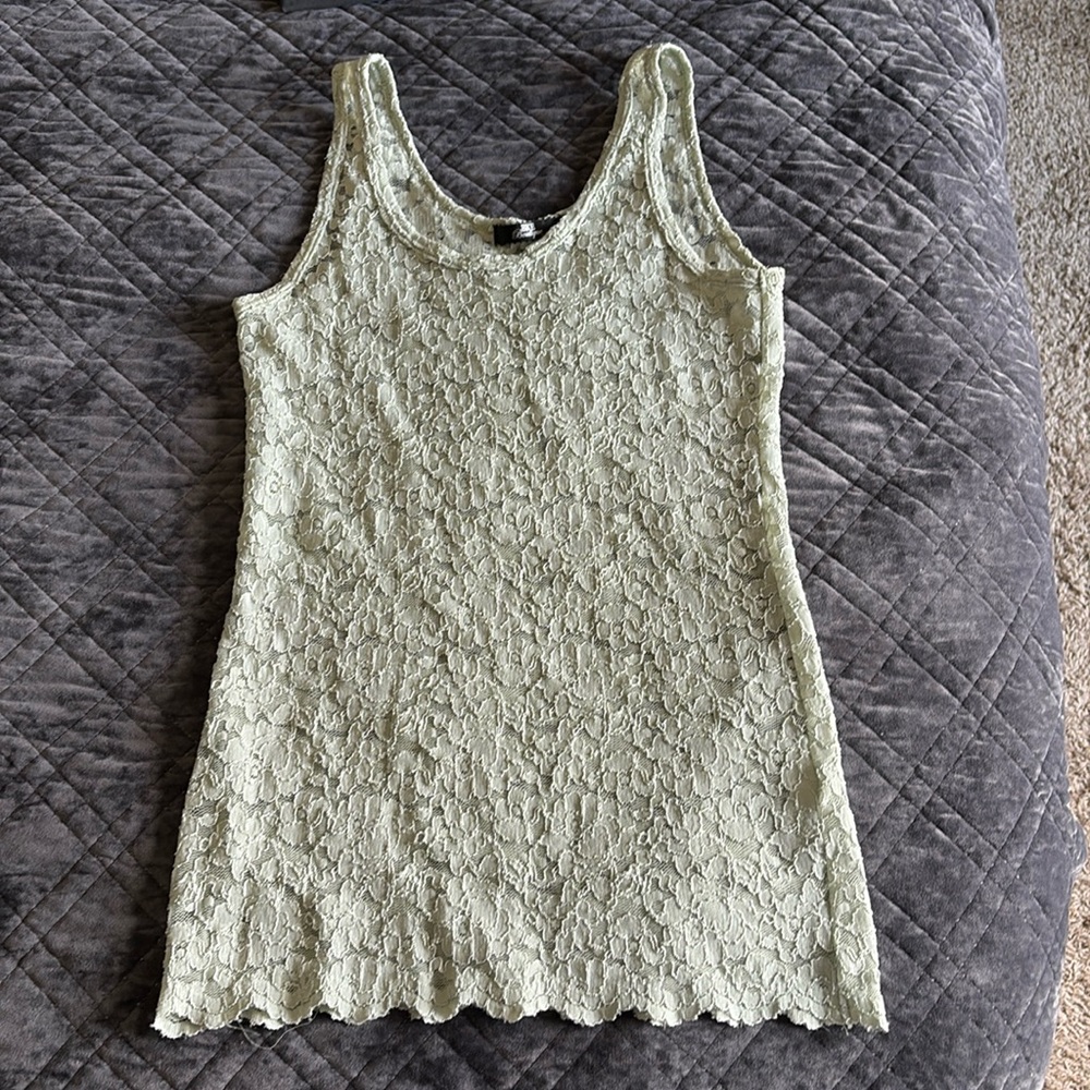 Mint Green lace tank top